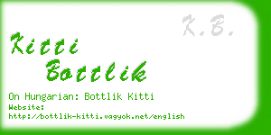 kitti bottlik business card